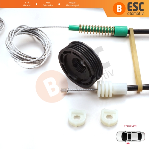 Volvo C70 MK1 872 1996-2002 2-Kapı Coupe 9467884 İçin Sol Cam Kriko Tamir Seti